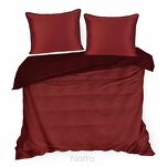 Pościel z makosatyny 220x200 LUNARA marsala bordowa z ozdobnym sznurem pasmanteryjnym - 5