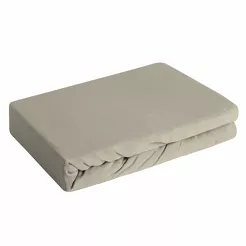 Prześcieradło z bawełny jersey 3 z gumką beżowe 120x200