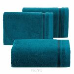 Ręcznik 100x150 ABBIE turkusowy  z żakardową błyszczącą bordiurą w pasy z delikatną krateczką 500 g/m2 - 4