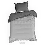 Pościel satynowa 140x200 NOVA 3 dwukolorowa gładka srebrna stalowa - 5