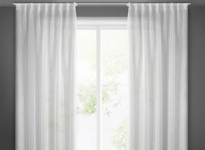 Firana na taśmie flex 140x300 BELISSA biała z etaminy wzór drobnego deszczyku