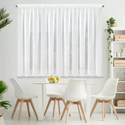 Firana gotowa na taśmie 300x160 LUCY biała z gładkiego woalu