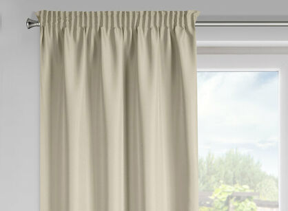 Zasłona na taśmie 140x175 RITA jednokolorowa cappucccino z miękkiej tkaniny