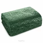 Narzuta welwetowa 220x240 LUIZ zielona błyszcząca srebrny przecierany wzór - 5