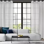 Firana na przelotkach 140x260 ANABEL biała z organzy błyszcząca wykończona szwem obciążającym - 7