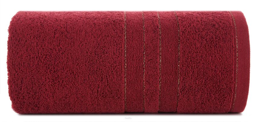 Ręcznik bawełniany 30x50 GALA bordowy zdobiony bordiurą z błyszczącą nicią