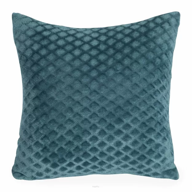 Poszewka jednokolorowa 40x40 BELA niebieska w geometryczny wzór Design 91