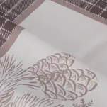 Nakładka świąteczna 85x85 HOLLY welwetowa beżowa biała w kratkę z nadrukiem gałązek - 3