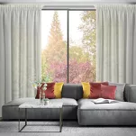 Firana na taśmie 135x260 KLEO biała z etaminy zdobiona pasem cyrkonii - 11