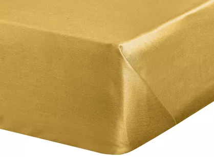 Prześcieradło satyna bawełniana bez gumki DINA musztardowe 220x210 z kolekcji Diva Line