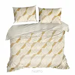 Pościel z mikrowłókna 140x200 AGGIE biała złoty wzór geometryczny Design 91 - 6