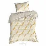 Pościel z mikrowłókna 140x200 AGGIE biała złoty wzór geometryczny Design 91 - 5