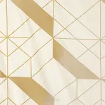 Pościel z mikrowłókna 140x200 AGGIE biała złoty wzór geometryczny Design 91 - 4