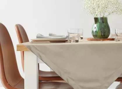 Nakładka welwetowa 85x85 MELINDA beżowa wykończona mankietem