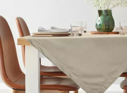 Nakładka welwetowa 85x85 MELINDA beżowa wykończona mankietem