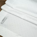 Obrus elegancki 140x240 ELLEN biały w drobne kropeczki z ozdobną listwą połyskujący srebrną nicią - 9