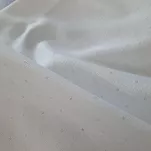 Obrus elegancki 140x240 ELLEN biały w drobne kropeczki z ozdobną listwą połyskujący srebrną nicią - 5