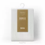 Obrus elegancki 140x240 ELLEN biały w drobne kropeczki z ozdobną listwą połyskujący srebrną nicią - 13