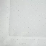 Obrus elegancki 140x240 ELLEN biały w drobne kropeczki z ozdobną listwą połyskujący srebrną nicią - 11