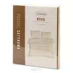 Pościel satynowa 180x200 NOVA 3 jednokolorowa gładka kremowa - 2