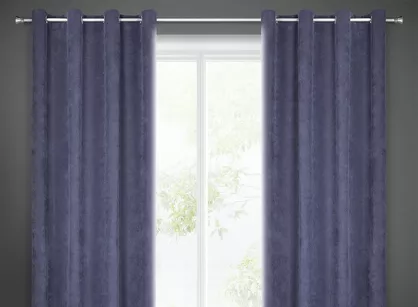 Zasłona na przelotkach 140x250 JULIE granatowa jednokolorowa o strukturze sztruksu