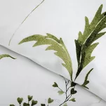 Pościel satynowa 220x200 SPRING 105 biała oliwkowa z delikatnym wzorem kwiatowym z kolekcji Classic - 5