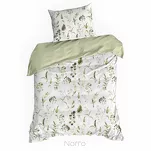 Pościel satynowa 220x200 SPRING 105 biała oliwkowa z delikatnym wzorem kwiatowym z kolekcji Classic - 5