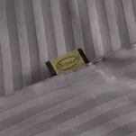 Pościel satynowa 220x200 VERA jednokolorowa gładka stalowa w prążki - 8