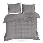 Pościel satynowa 220x200 VERA jednokolorowa gładka stalowa w prążki - 3