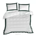 Pościel bawełniana 220x200 LAURA biała zdobiona ozdobną ciemno zieloną kantą z kolekcji Nova Style - 3