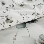 Pościel z satyny 160x200 PREMIUM 22 biała z wzorem szarobeżowych kwiatów z kolekcji Premium - 4