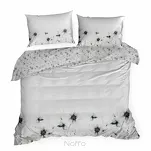 Pościel z satyny 160x200 PREMIUM 22 biała z wzorem szarobeżowych kwiatów z kolekcji Premium - 7