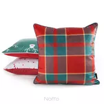 Poszewka świąteczna 45x45 182 welwetowa czerwona zielona w kratkę - 3