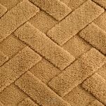 Koc 200x220 CARO miodowy puszysty typu flano z wytłaczanym wzorem Design 91 - 2