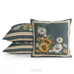 Poszewka gobelinowa 45x45 45 niebieska z wzorem kolorowych słoneczników - 2