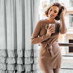 Zasłona na taśmie 140x250 DANI welwetowa srebrna jednokolorowa zdobiona w dolnej części falbanami - 11