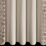 Zasłona na taśmie 140x270 ROSES Eva Minge welwetowa ciemny beż aplikacja róż 3D - 5