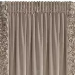 Zasłona na taśmie 140x270 ROSES Eva Minge welwetowa ciemny beż aplikacja róż 3D - 4