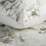 Pościel satynowa 160x200 SPRING 73 jasny szary beżowy z wzorem kwiatowym z kolekcji Classic - 2