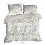 Pościel bawełniana 220x200 LUNA biała z wzorem beżowych liści z kolekcji Harmony Home - 6