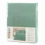 Pościel satynowa 220x200 VERA jednokolorowa gładka miętowa w prążki - 8