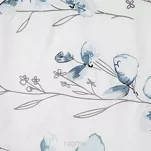 Pościel satynowa 160x200 HAFT 11A biała z haftowanym niebieskim wzorem botanicznym z kolekcji Premium - 2