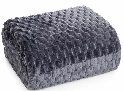 Koc 170x210 CINDY 6 stalowy puszysty w drobny wzór Design 91