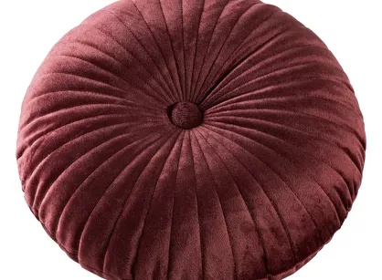 Poszewka welwetowa fi 40 VELVET 68F bordowa z wypełnieniem i dekoracyjnym wzorem