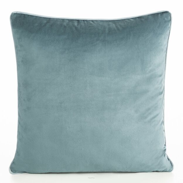 Poszewka welwetowa 60x60 GAJA 2 jednokolorowa ciemna niebieska obszyta lamówką