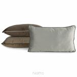 Poszewka welwetowa z wypełnieniem 30x50 MELIA 2 jednokolorowa ciemna zieleń obszyta kontrastową lamówką - 3