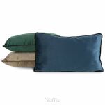 Poszewka welwetowa z wypełnieniem 30x50 MELIA 2 jednokolorowa ciemna zieleń obszyta kontrastową lamówką - 2