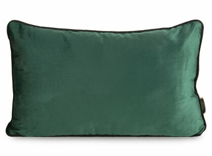 Poszewka welwetowa z wypełnieniem 30x50 MELIA 2 jednokolorowa ciemna zieleń obszyta kontrastową lamówką