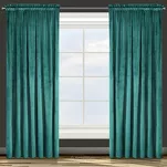 Zasłona gotowa na taśmie 135x300 ROSA welwetowa ciemny turkus Design 91 - 2