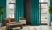 Zasłona gotowa na taśmie 135x300 ROSA welwetowa ciemny turkus Design 91 - 10